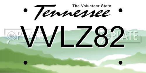 VVLZ82 Tennessee License Plate