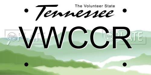 VWCCR Tennessee License Plate