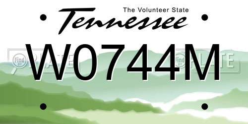 W0744M Tennessee License Plate