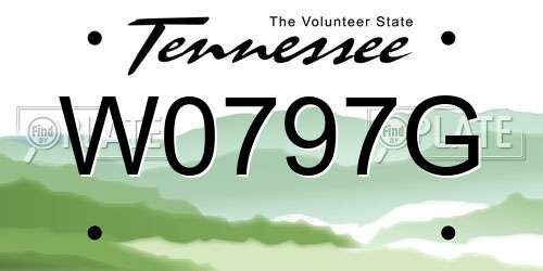 W0797G Tennessee License Plate
