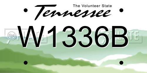 W1336B Tennessee License Plate