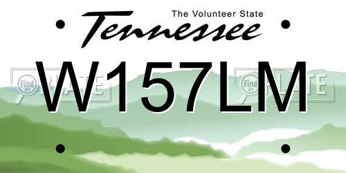 W157LM Tennessee License Plate