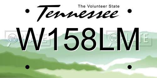 W158LM Tennessee License Plate