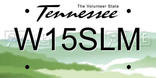 W15SLM Tennessee License Plate