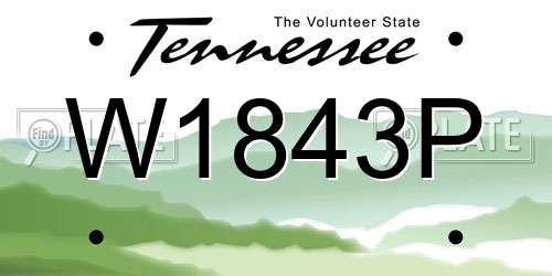 W1843P Tennessee License Plate