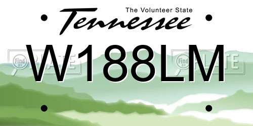 W188LM Tennessee License Plate