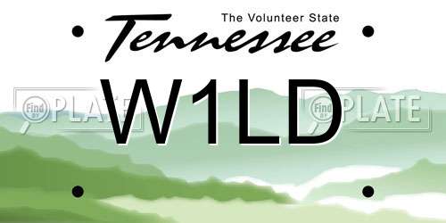 W1LD Tennessee License Plate
