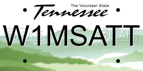 W1MSATT Tennessee License Plate