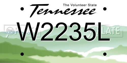 W2235L Tennessee License Plate