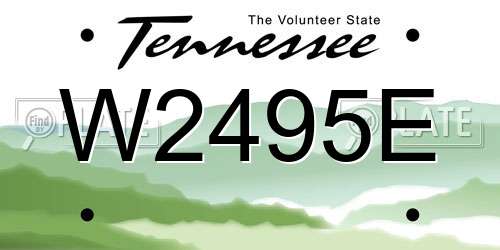 W2495E Tennessee License Plate
