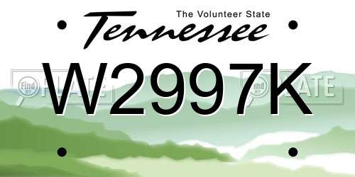 W2997K Tennessee License Plate