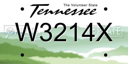 W3214X Tennessee License Plate