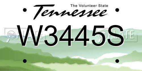 W3445S Tennessee License Plate