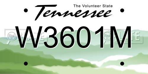 W3601M Tennessee License Plate
