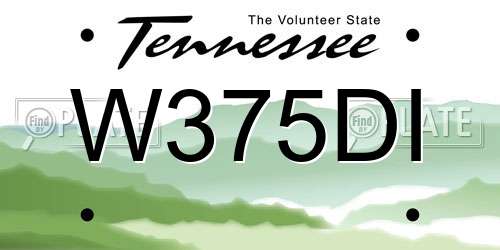 W375DI Tennessee License Plate