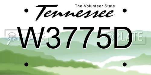 W3775D Tennessee License Plate