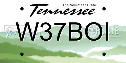 W37BOI Tennessee License Plate