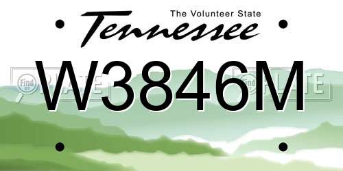 W3846M Tennessee License Plate