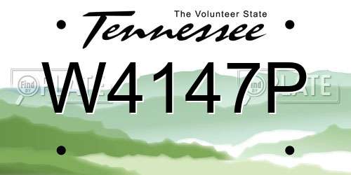 W4147P Tennessee License Plate