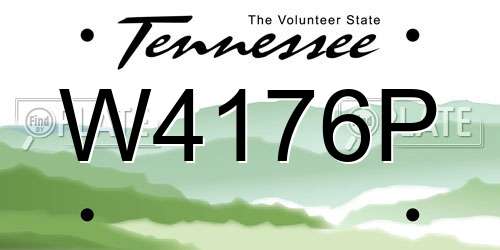 W4176P Tennessee License Plate