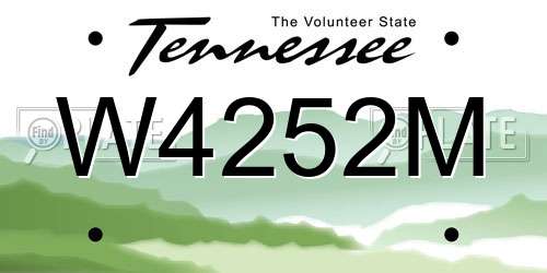W4252M Tennessee License Plate