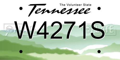 W4271S Tennessee License Plate
