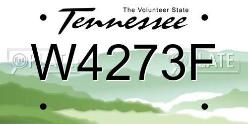 W4273F Tennessee License Plate