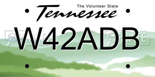W42ADB Tennessee License Plate