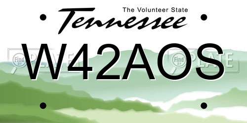 W42AOS Tennessee License Plate