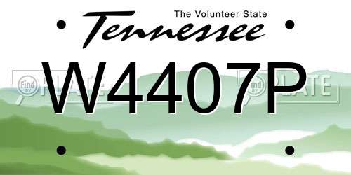 W4407P Tennessee License Plate