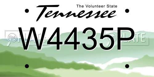 W4435P Tennessee License Plate