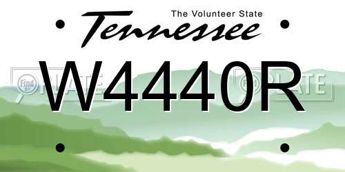 W4440R Tennessee License Plate