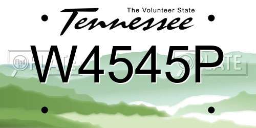 W4545P Tennessee License Plate