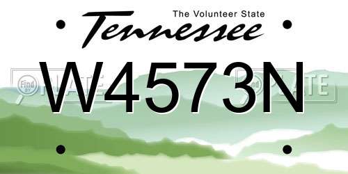 W4573N Tennessee License Plate