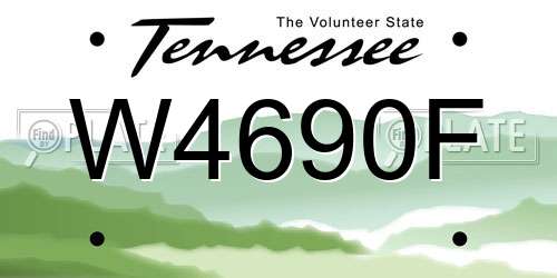 W4690F Tennessee License Plate
