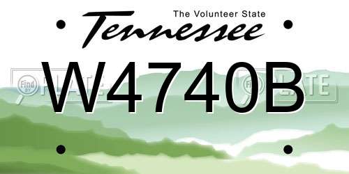 W4740B Tennessee License Plate