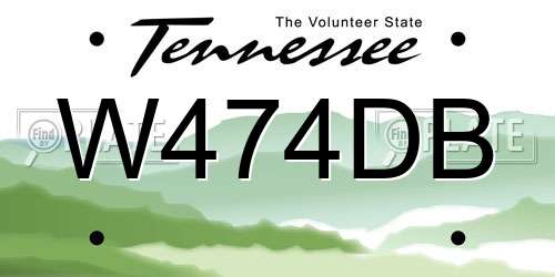 W474DB Tennessee License Plate