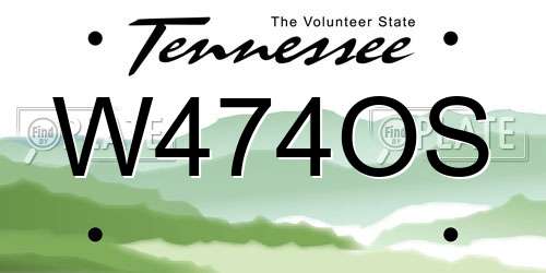 W474OS Tennessee License Plate