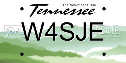 W4SJE Tennessee License Plate
