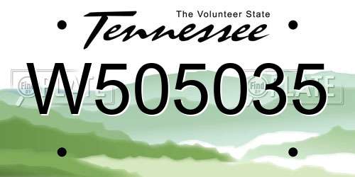 W505035 Tennessee License Plate