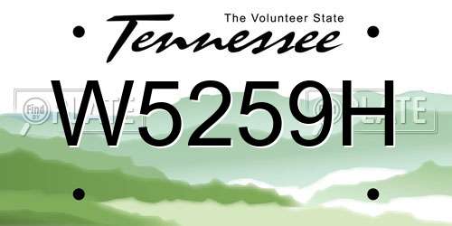 W5259H Tennessee License Plate
