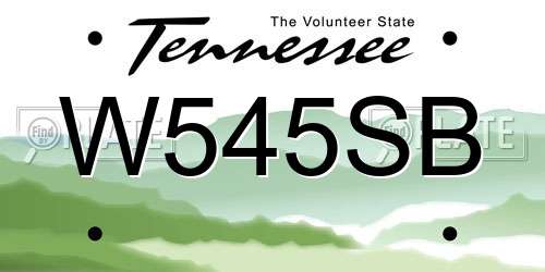 W545SB Tennessee License Plate