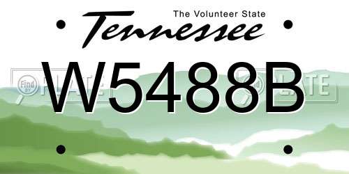 W5488B Tennessee License Plate