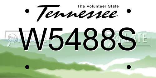 W5488S Tennessee License Plate