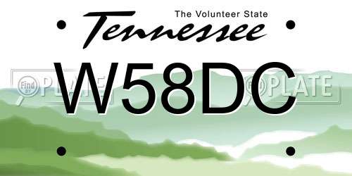 W58DC Tennessee License Plate