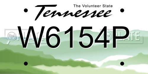 W6154P Tennessee License Plate