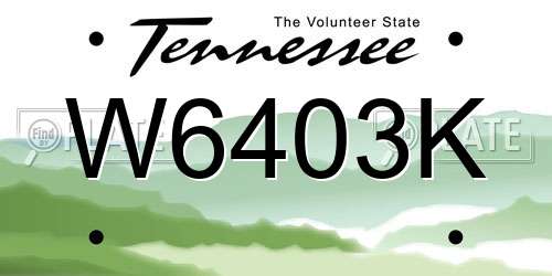 W6403K Tennessee License Plate