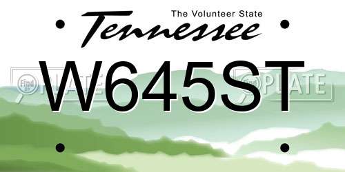 W645ST Tennessee License Plate