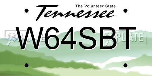 W64SBT Tennessee License Plate