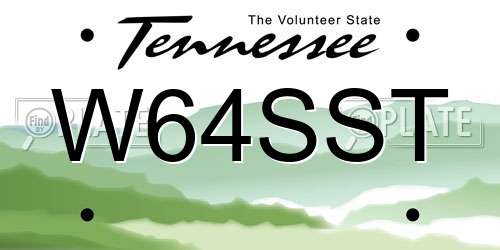 W64SST Tennessee License Plate
